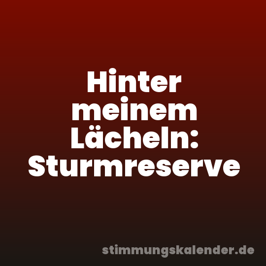 Hinter meinem Lächeln: Sturmreserve