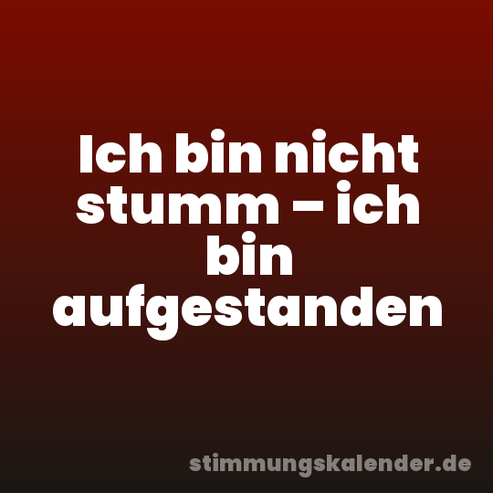 Ich bin nicht stumm – ich bin aufgestanden