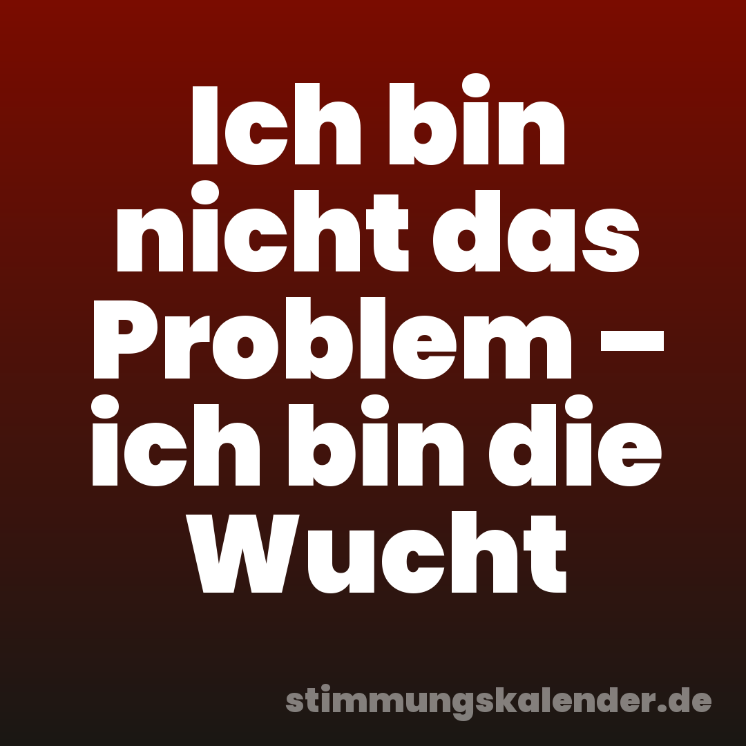 Ich bin nicht das Problem – ich bin die Wucht