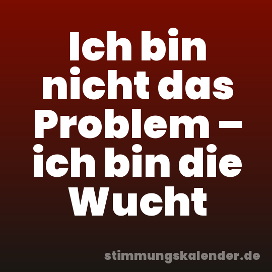 Ich bin nicht das Problem – ich bin die Wucht