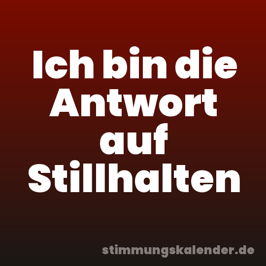Ich bin die Antwort auf Stillhalten