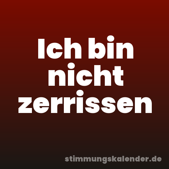 Ich bin nicht zerrissen