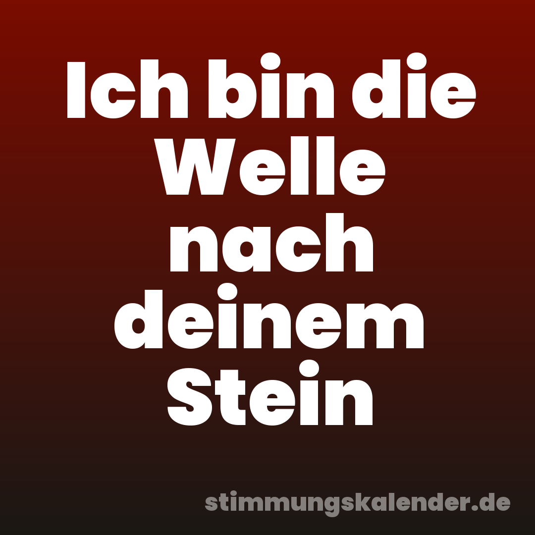Ich bin die Welle nach deinem Stein