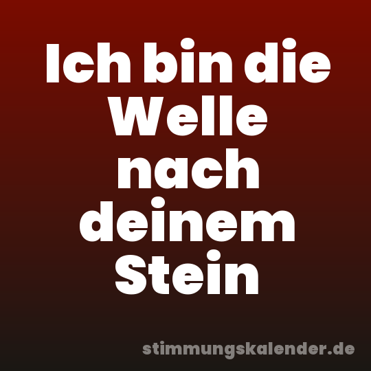 Ich bin die Welle nach deinem Stein