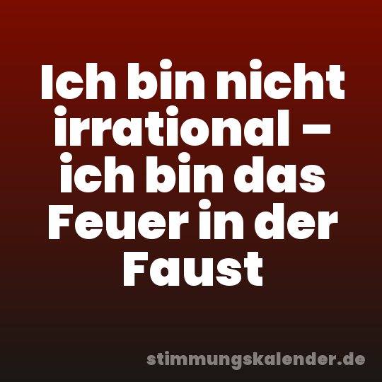 Ich bin nicht irrational – ich bin das Feuer in der Faust
