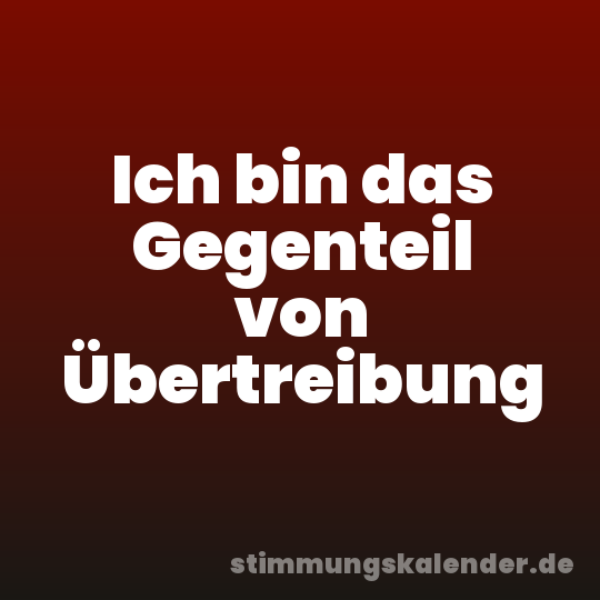 Ich bin das Gegenteil von Übertreibung