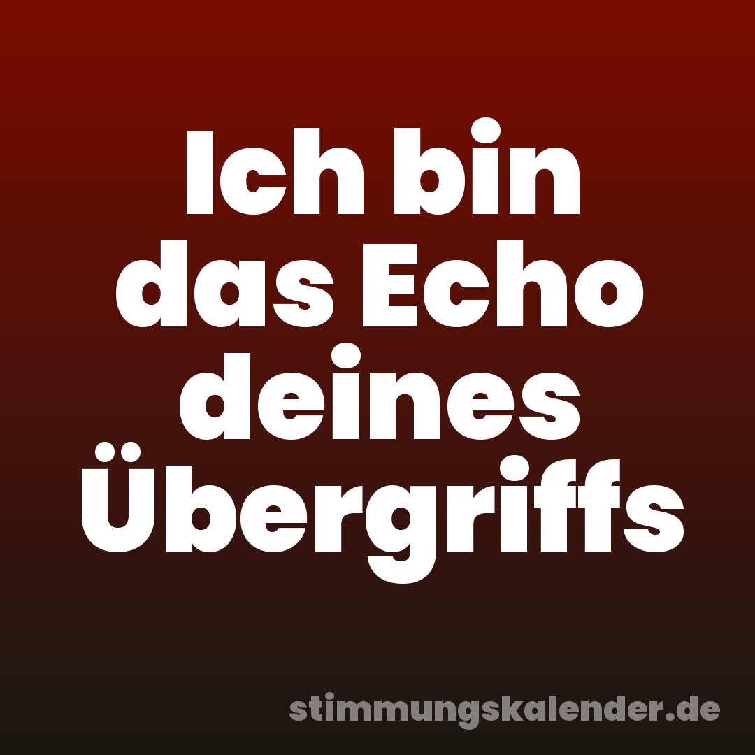 Ich bin das Echo deines Übergriffs
