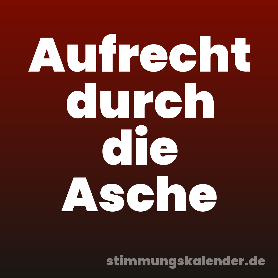 Aufrecht durch die Asche