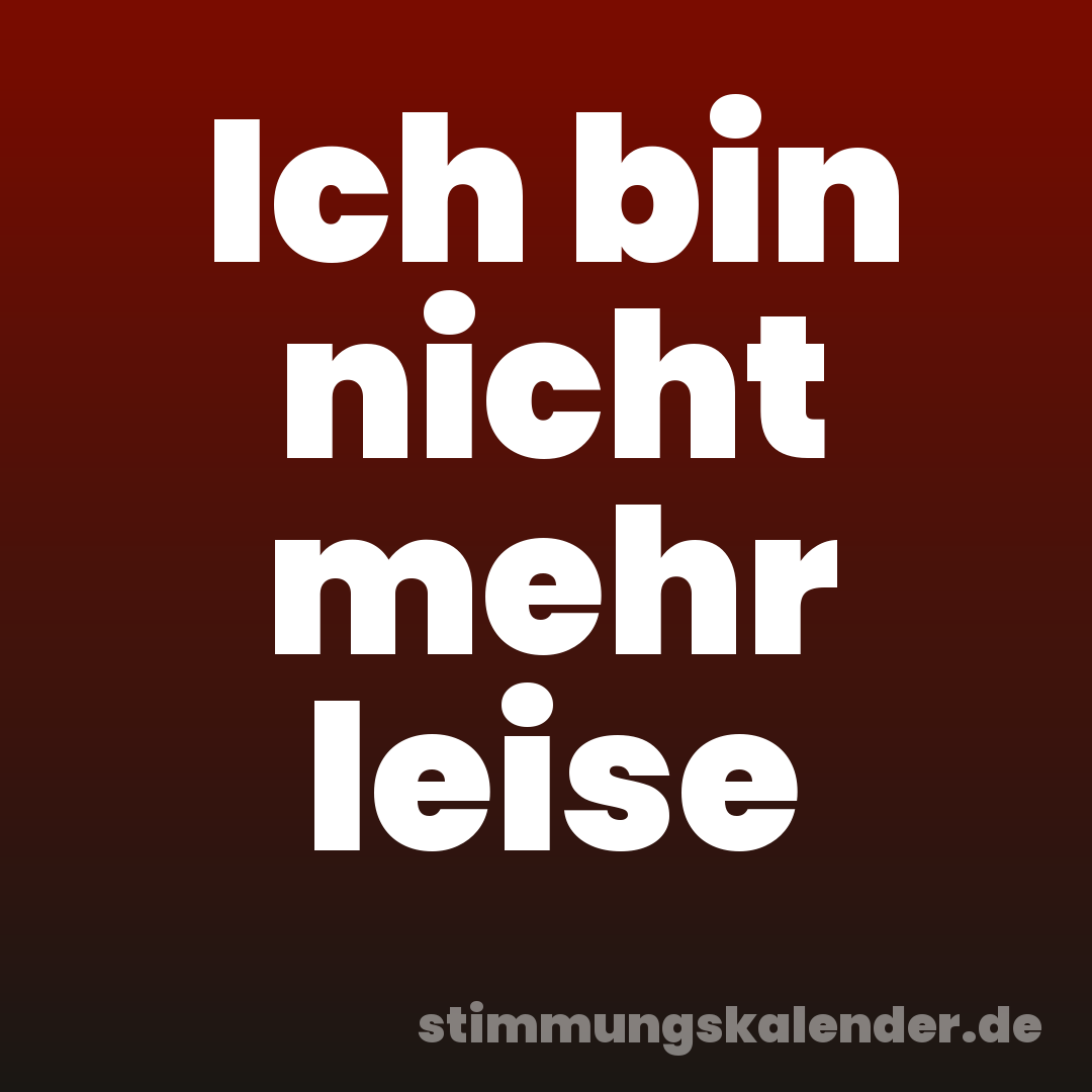 Ich bin nicht mehr leise