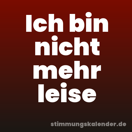 Ich bin nicht mehr leise
