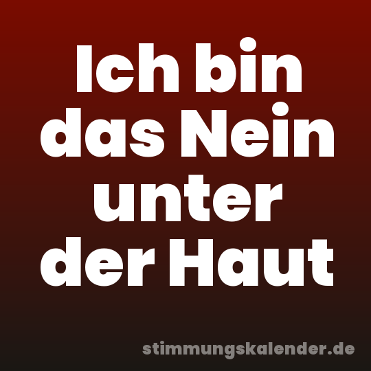 Ich bin das Nein unter der Haut