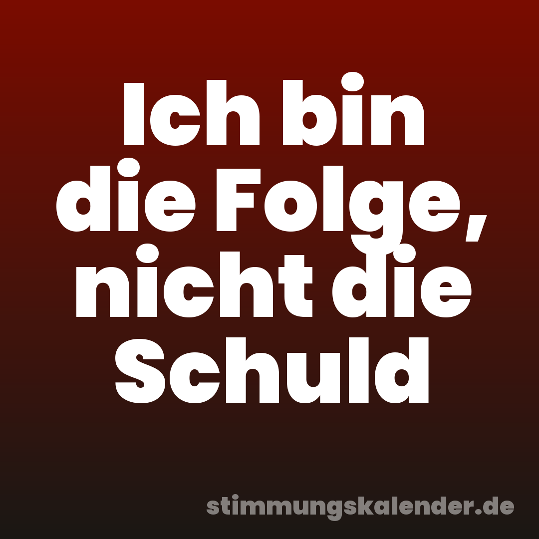 Ich bin die Folge, nicht die Schuld