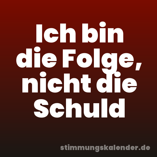 Ich bin die Folge, nicht die Schuld