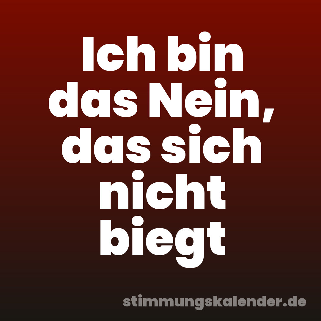 Ich bin das Nein, das sich nicht biegt
