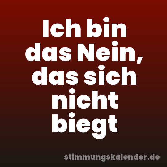 Ich bin das Nein, das sich nicht biegt