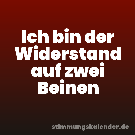 Ich bin der Widerstand auf zwei Beinen