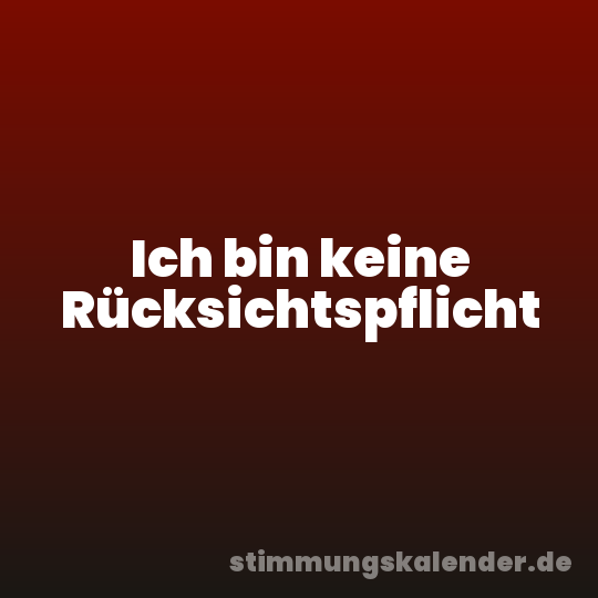 Ich bin keine Rücksichtspflicht