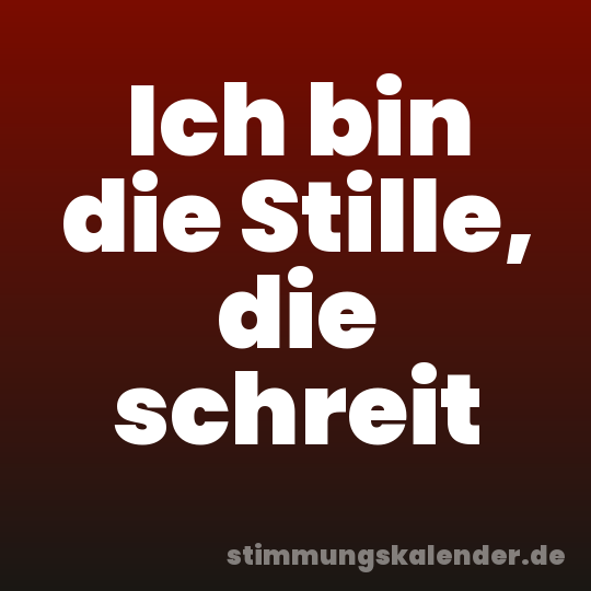 Ich bin die Stille, die schreit