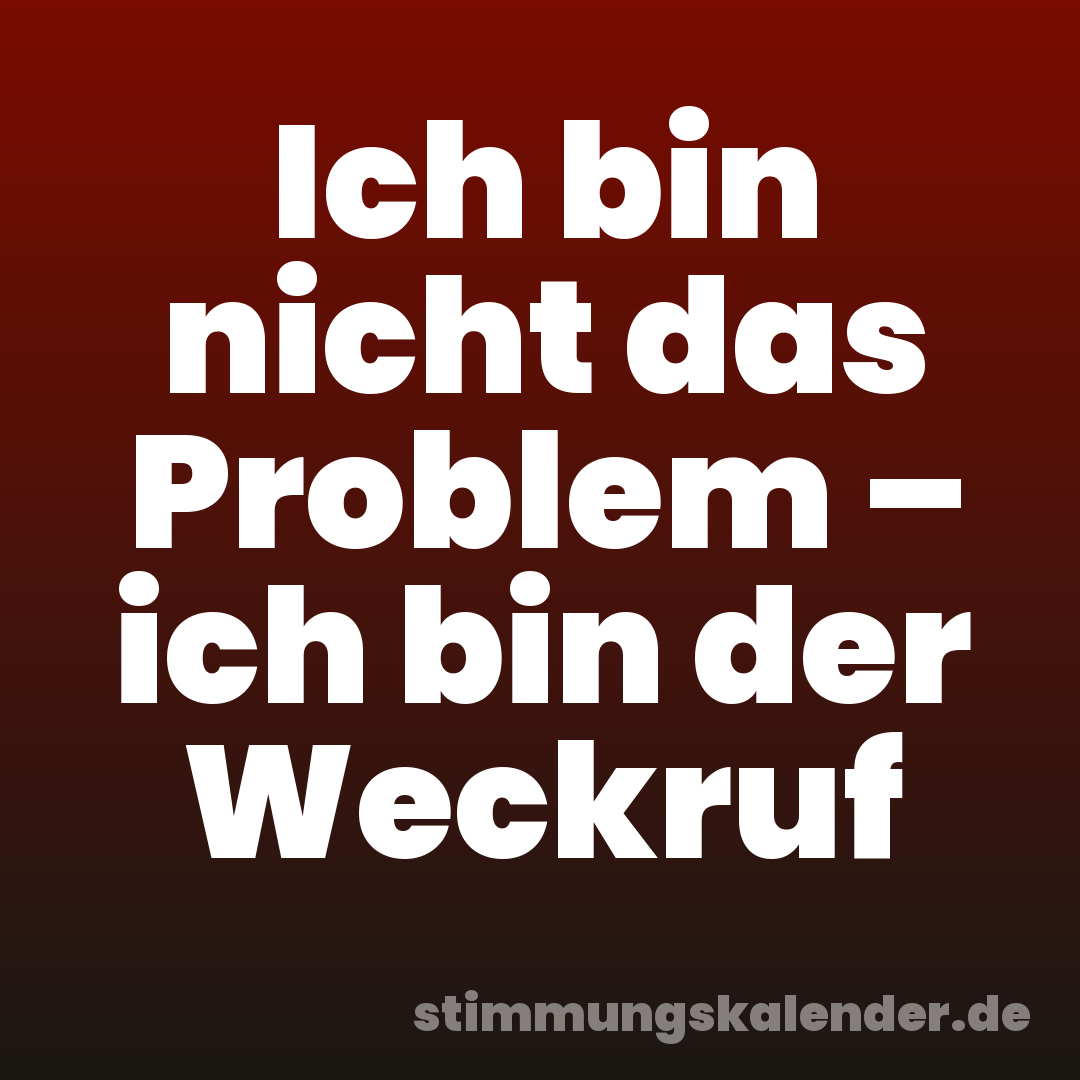 Ich bin nicht das Problem – ich bin der Weckruf