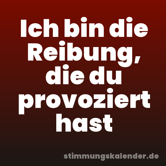Ich bin die Reibung, die du provoziert hast
