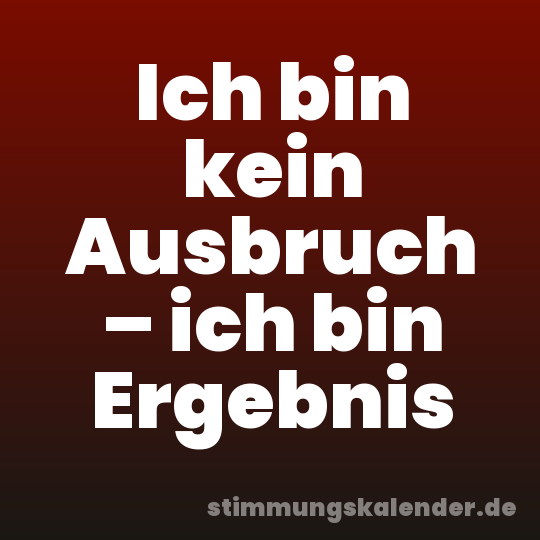 Ich bin kein Ausbruch – ich bin Ergebnis