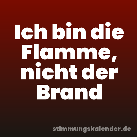 Ich bin die Flamme, nicht der Brand