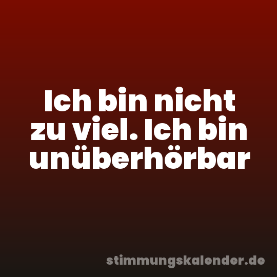 Ich bin nicht zu viel. Ich bin unüberhörbar