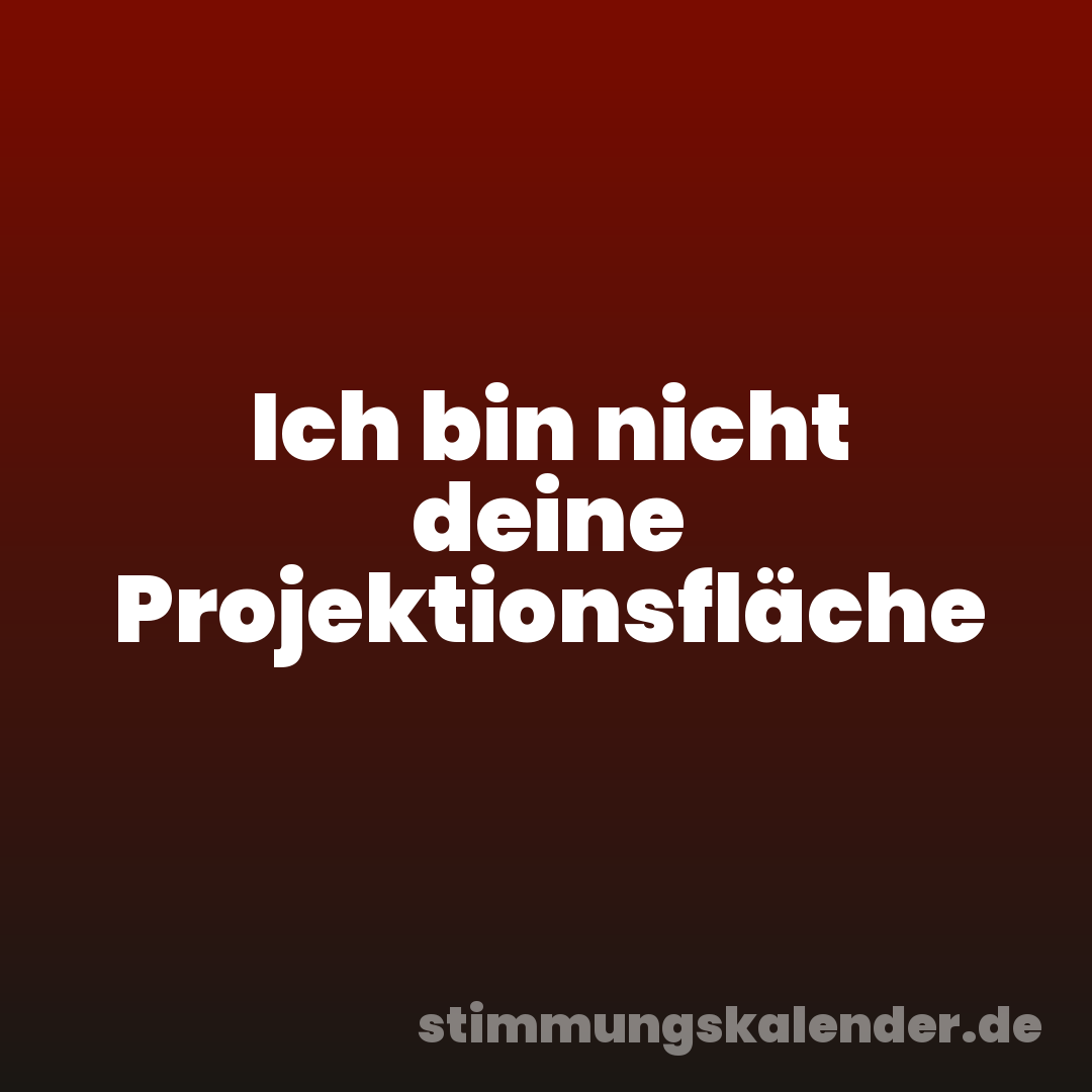 Ich bin nicht deine Projektionsfläche