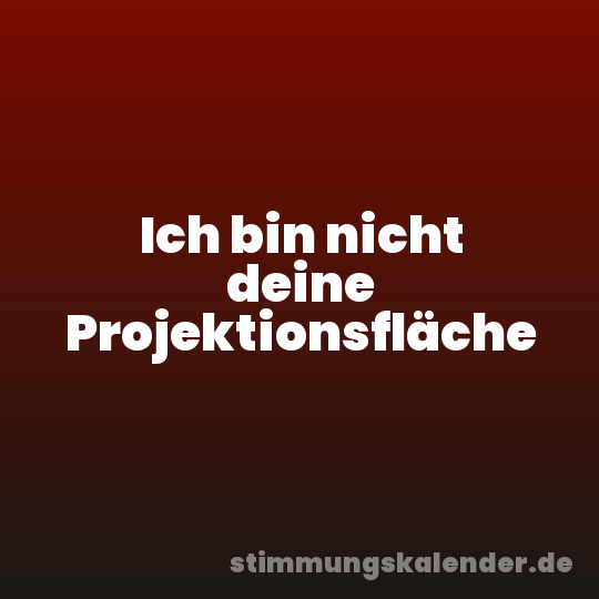 Ich bin nicht deine Projektionsfläche