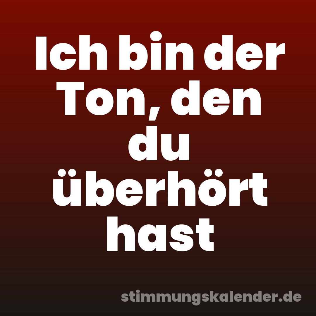 Ich bin der Ton, den du überhört hast