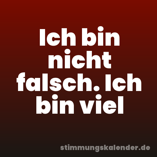 Ich bin nicht falsch. Ich bin viel