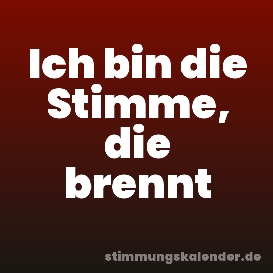 Ich bin die Stimme, die brennt