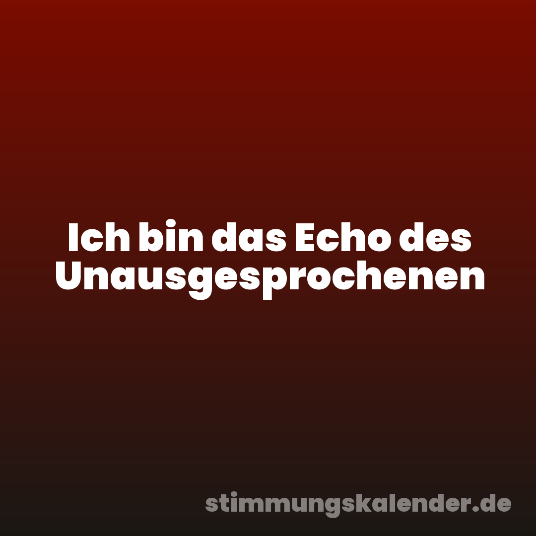 Ich bin das Echo des Unausgesprochenen