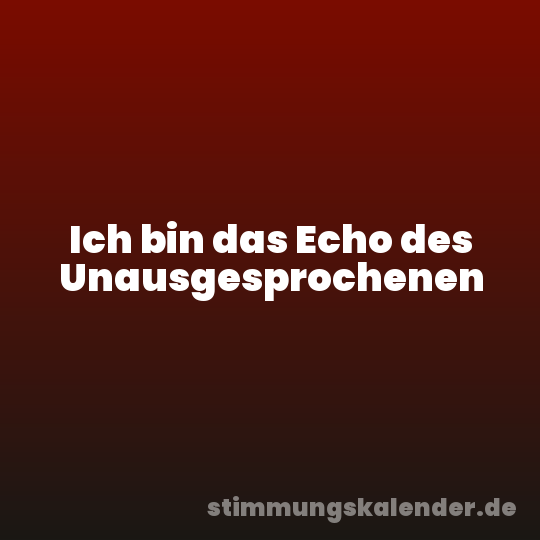 Ich bin das Echo des Unausgesprochenen