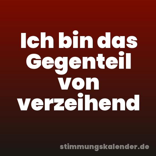 Ich bin das Gegenteil von verzeihend