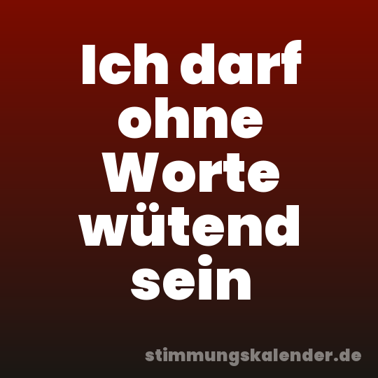 Ich darf ohne Worte wütend sein