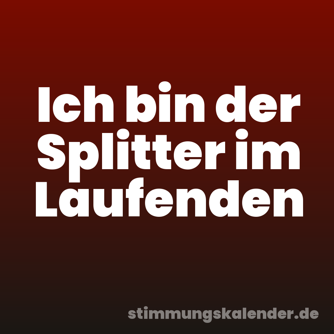 Ich bin der Splitter im Laufenden