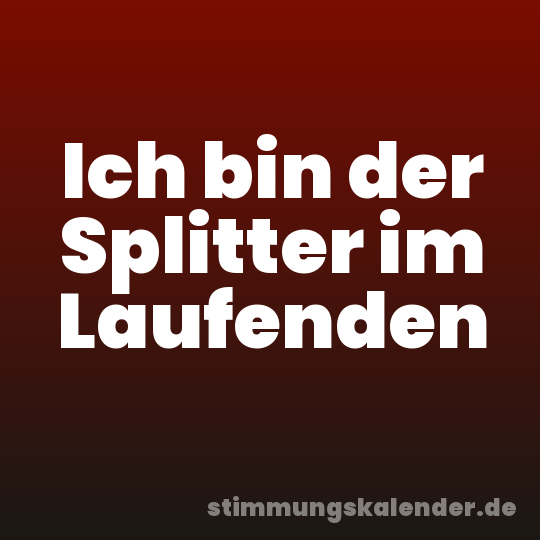 Ich bin der Splitter im Laufenden