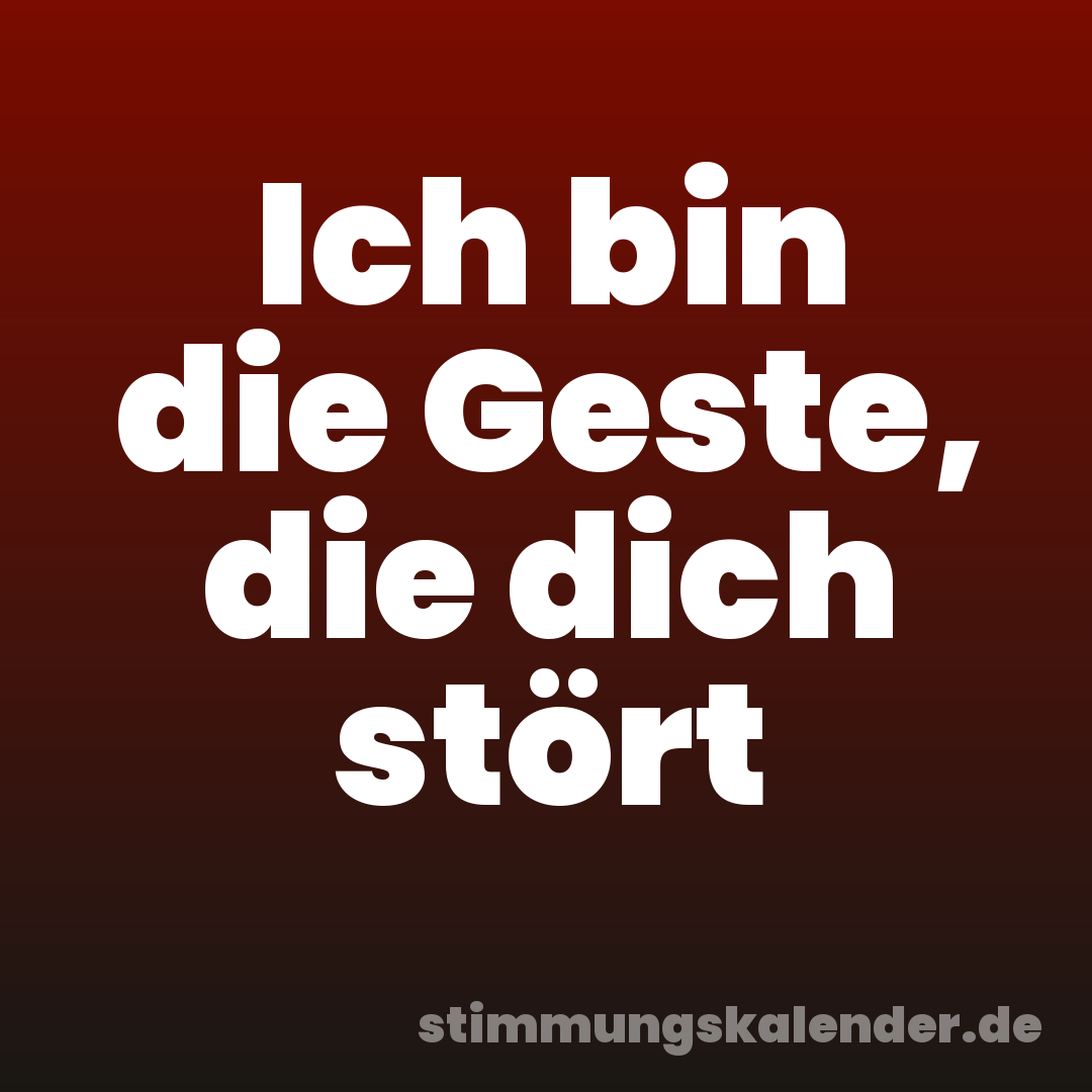 Ich bin die Geste, die dich stört