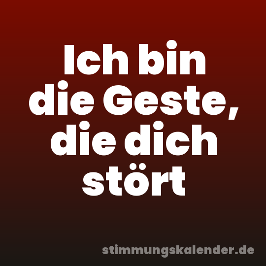 Ich bin die Geste, die dich stört