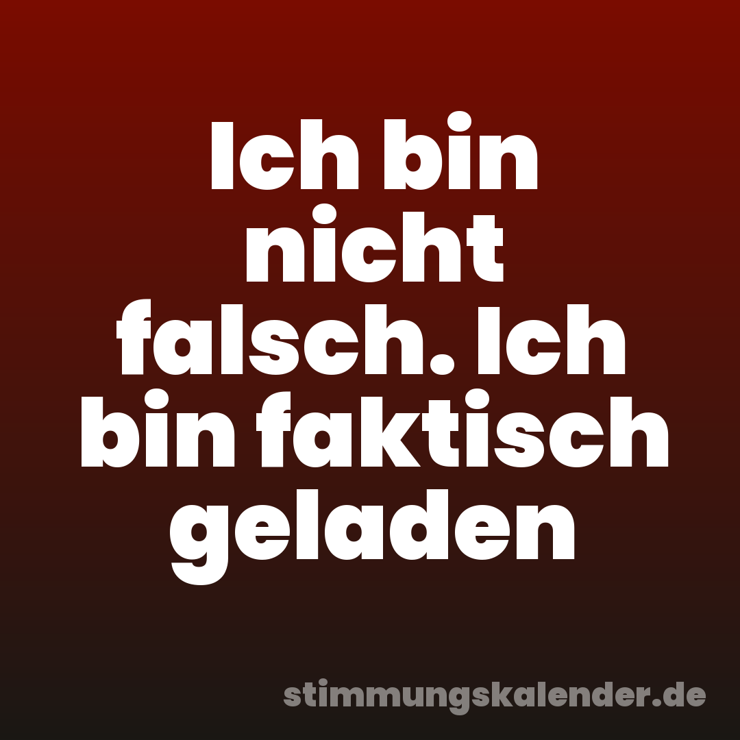 Ich bin nicht falsch. Ich bin faktisch geladen