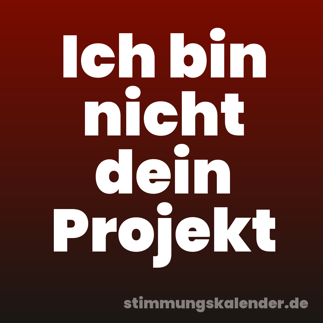 Ich bin nicht dein Projekt