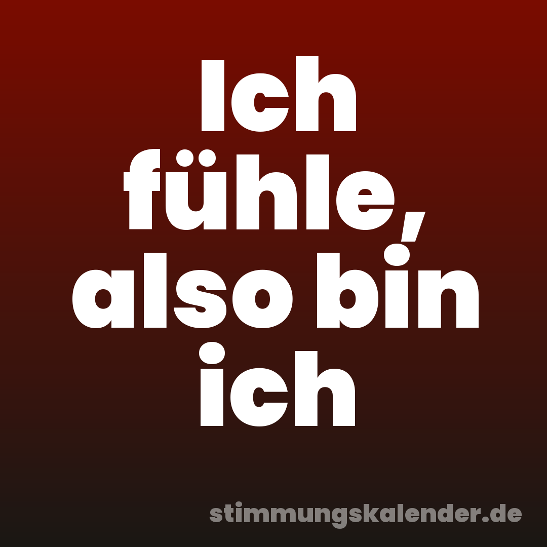 Ich fühle, also bin ich