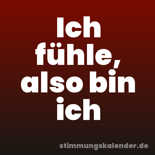 Ich fühle, also bin ich