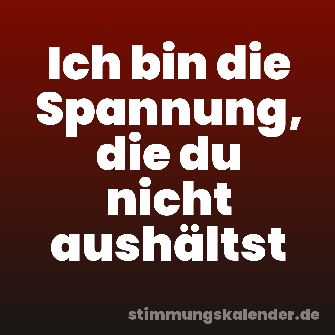Ich bin die Spannung, die du nicht aushältst