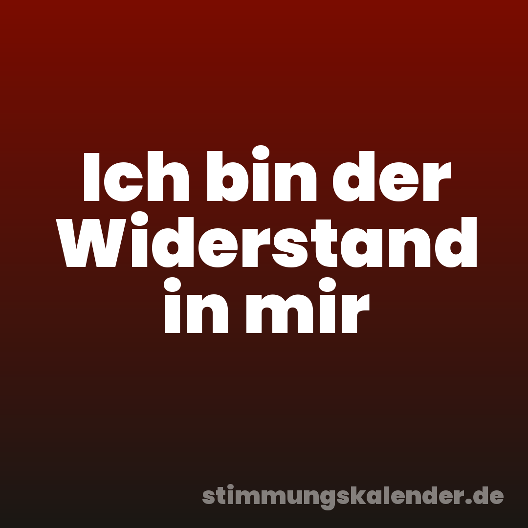 Ich bin der Widerstand in mir