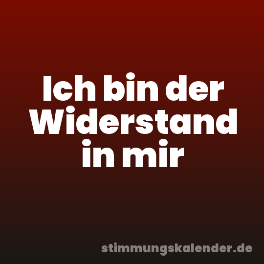 Ich bin der Widerstand in mir