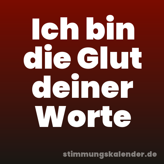 Ich bin die Glut deiner Worte