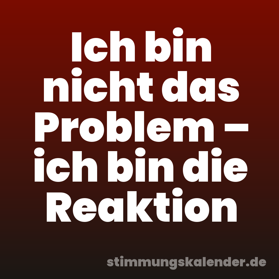 Ich bin nicht das Problem – ich bin die Reaktion