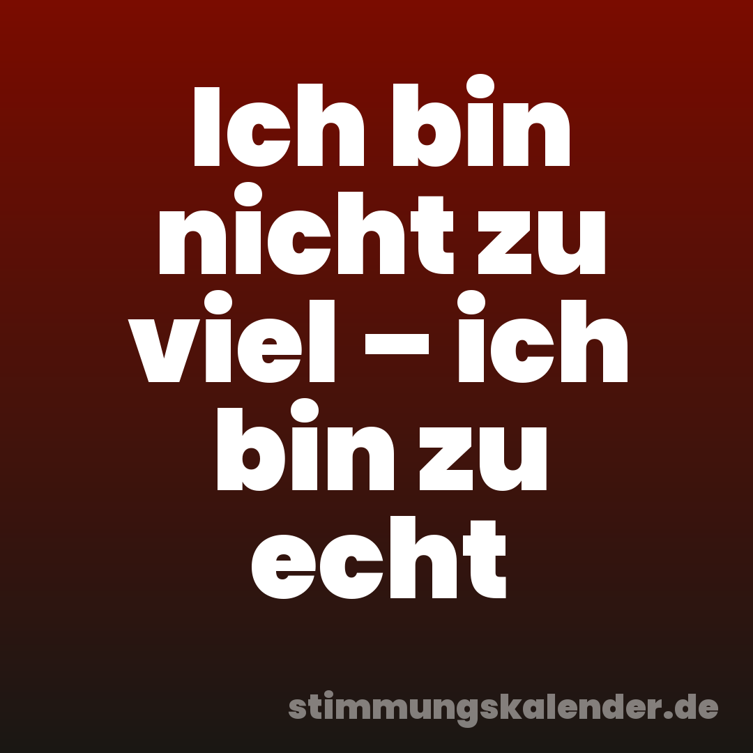 Ich bin nicht zu viel – ich bin zu echt